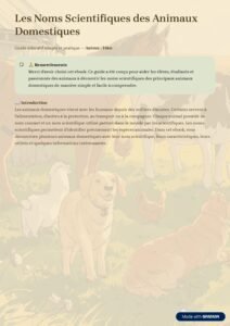 Mieux connaître les animaux domestiques